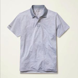 Grey and White striped Bonobos golf shirt
